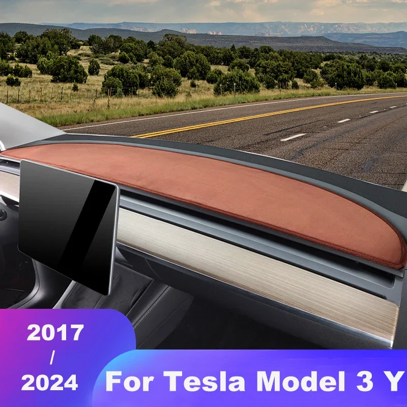 

For Tesla Model 3 Model Y 2017- 2019 2020 2021 2022 2023 2024 Car Dashboard Cover Dash Mat Sun Shade Non-slip Pad Accessories
