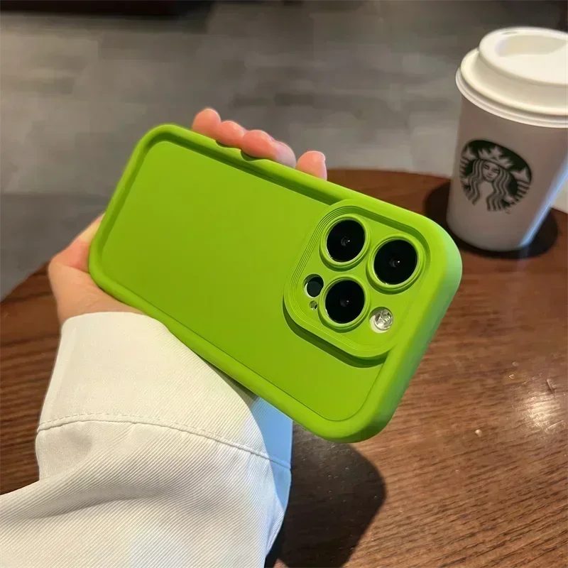 Luxury Matte Candy Color Silicone Phone Case For iPhone 15 14 13 12 11 Pro Max Shockproof Bumper Soft TPU Back Cover