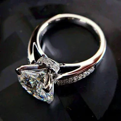 CAOSHI Luxury Wedding Promise Ring with Brilliant Zirconia Fashion Bridal Accessories Stylish Women's Finger Jewelry for Party