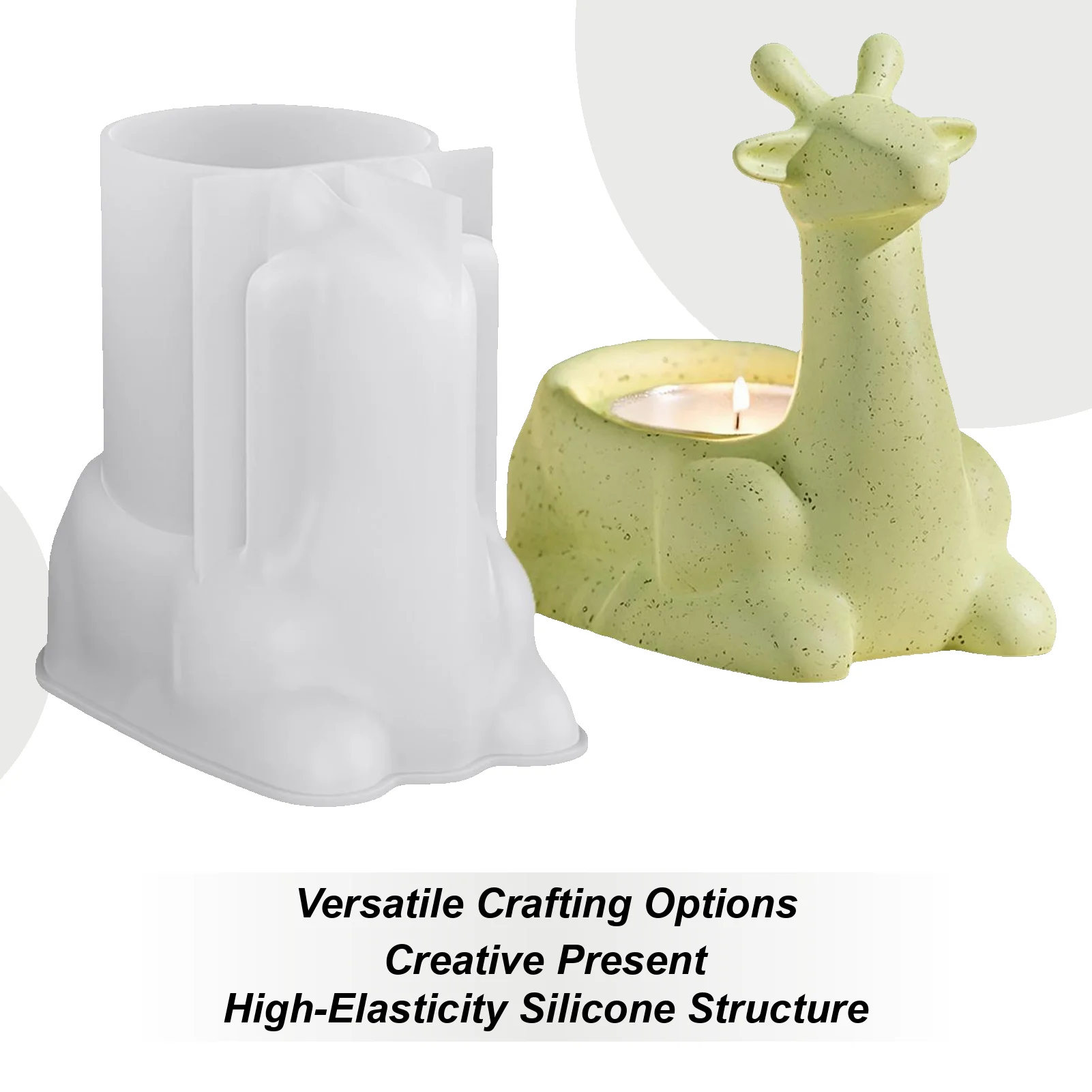 

Формы для подсвечников для смолы, силиконовые формы для литья цемента с оленями, антипригарный инструмент для рукоделия, восковое мыло, глина, пластырь