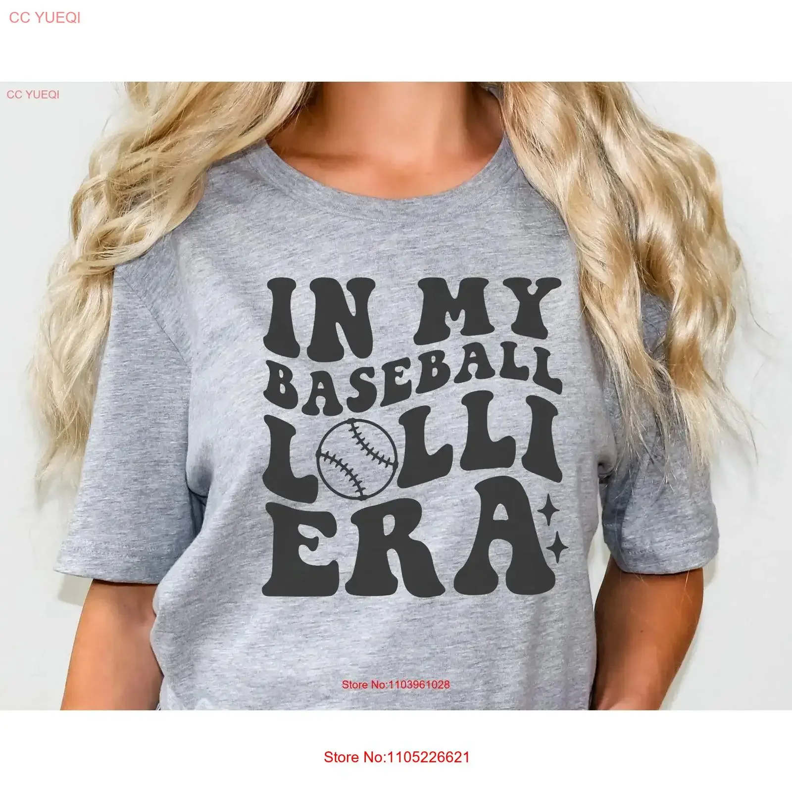 Lolli Baseball T Shirt In My Era Grandma From Grandson Sports vintage Washed Top For Everyday Wear Versatile streetwear homme
