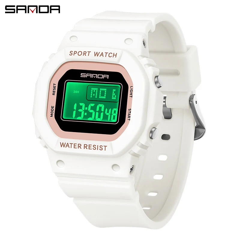 SANDA-Montre-bracelet de sport de luxe pour femme, étanche, semaine, date, mode décontractée, cadeau pour femme, 393