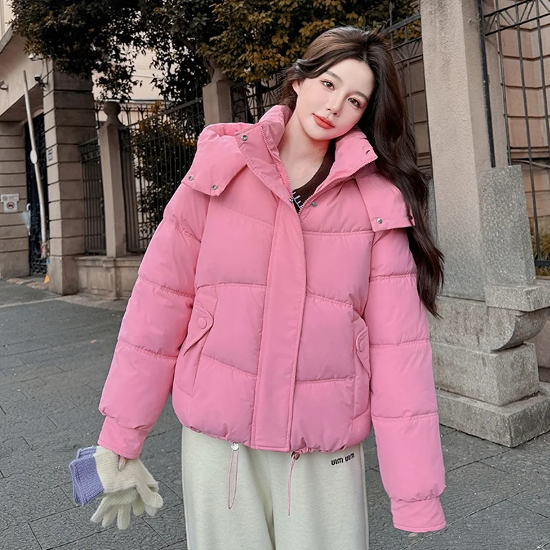 

Зимняя утепленная хлопковая куртка 2026 года с капюшоном, на хлопковом наполнителе, свободного кроя, модная теплая женская верхняя одежда