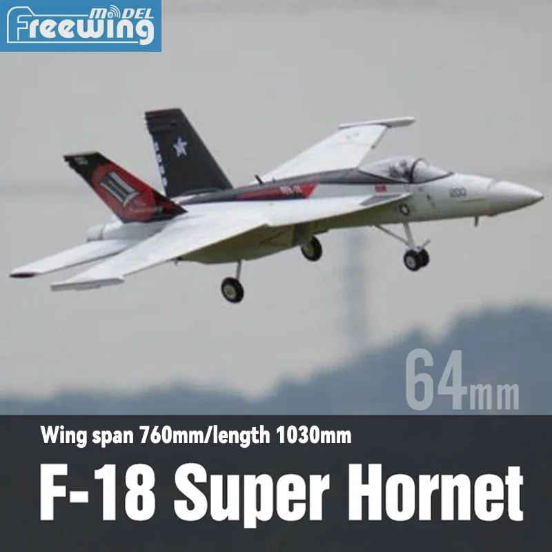 Freewing 64mm F-18 Super Hornet PNP RC Electric Model Aircraft 2840-2850KV Brushless External Rotation Motor Adult Boys Toy