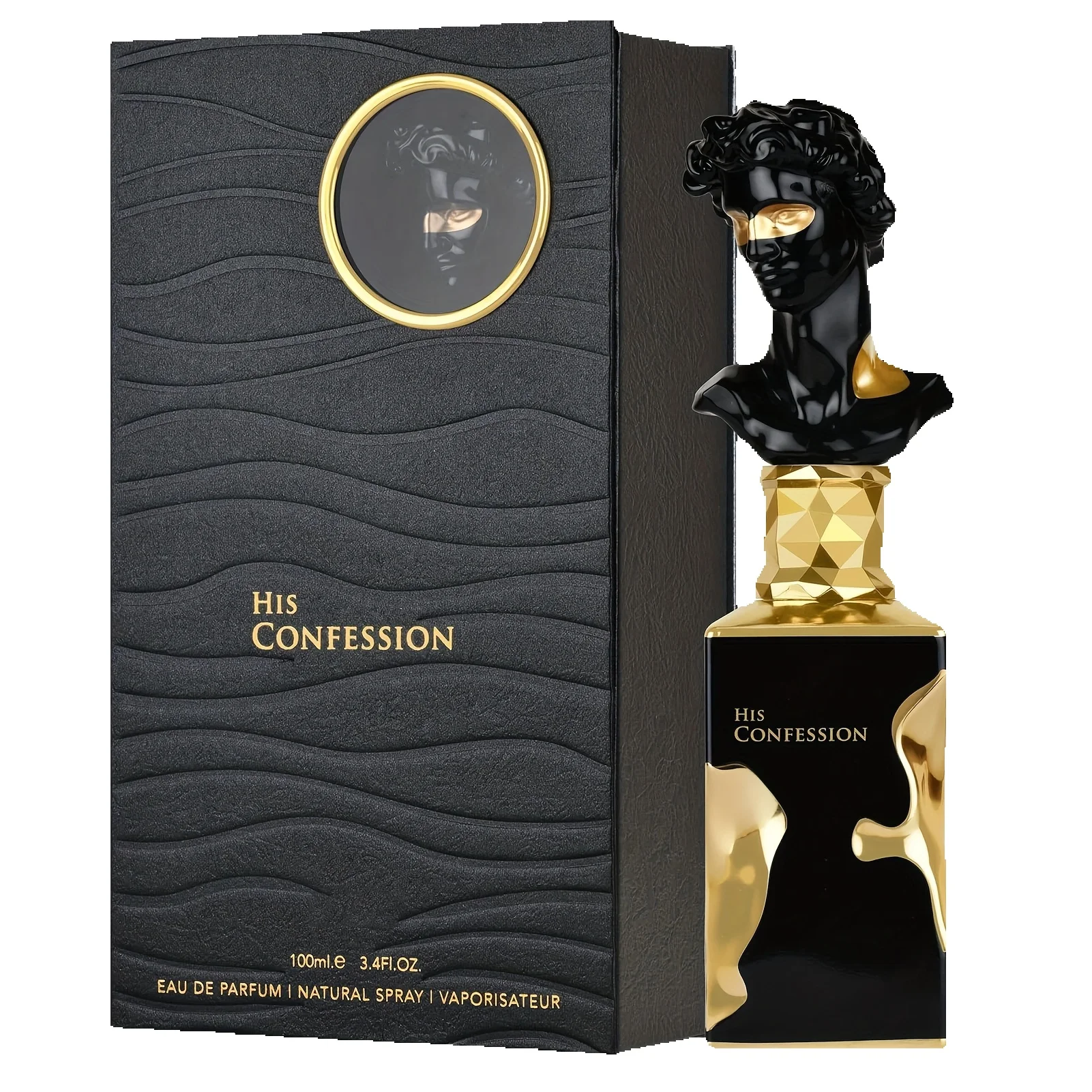Beliebtes Herrenparfüm His Confession 100ml – Einzigartige Skulptur-Flasche, langanhaltender Luxusduft für besondere Anlässe