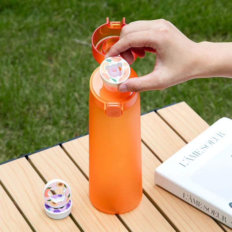1pc Luft Wasser Flasche Mit 1pc Zufällige Bär Geschmack Pods Tragbare Transparente Wasser Tasse Mit Stroh Auslaufsicher outdoor Sport Tassen – Detail 4