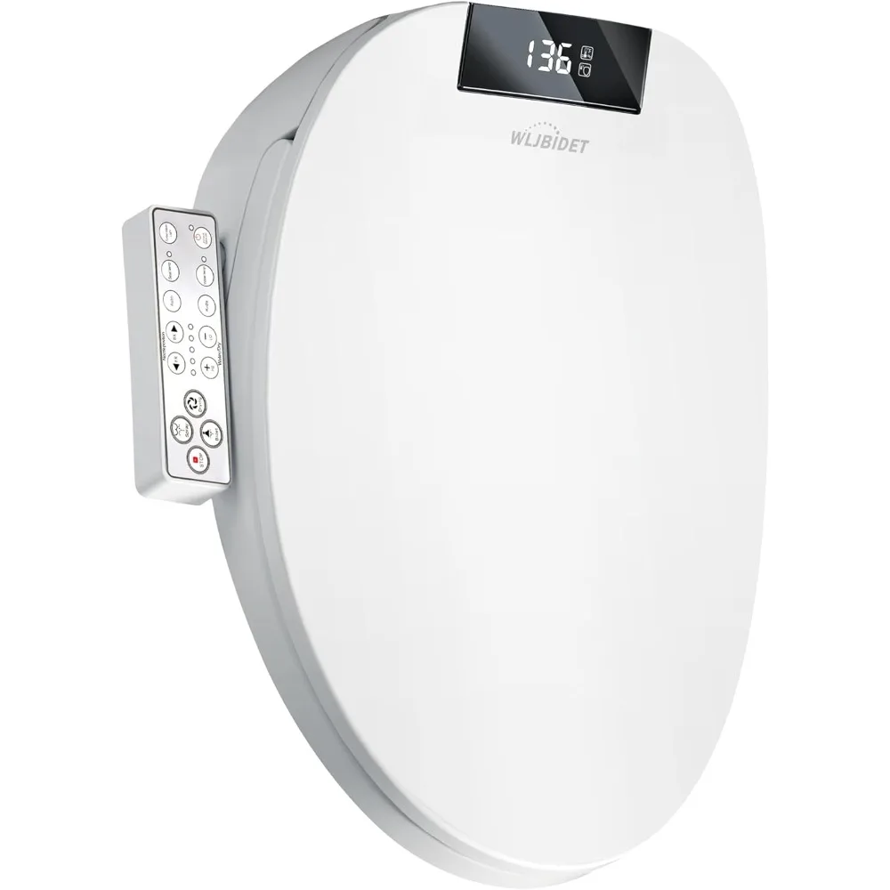 

Upgrade Bidet Toilet Seat ,Heated Seat,Warm Air Drying,Soft Close Lid,Smart Bidet Seat Elongated Requires Electricity