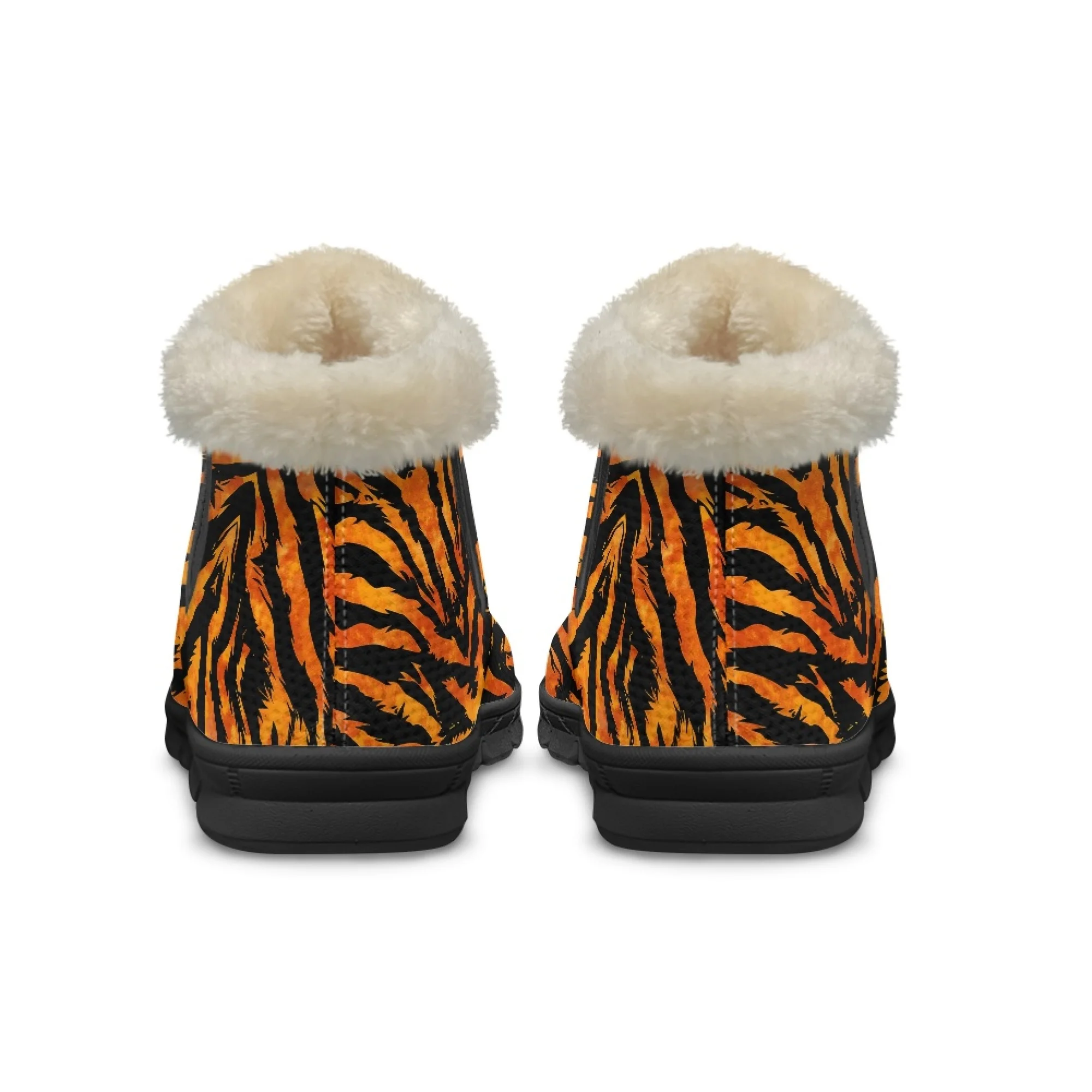 INSTANTARTS Tiger Texture PrintWomen Snow Boots New Shoes Anti Slip Short Plush Boots Lining Warm Winter Shoe Round Toe