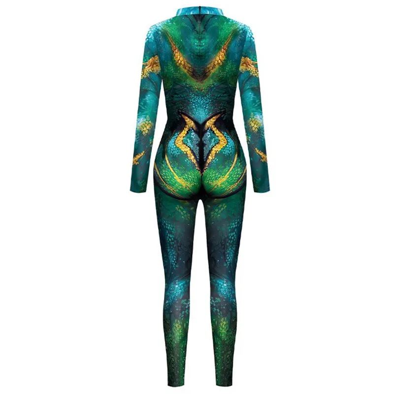 Damen Glänzender Pailletten-Muster Bedruckter Zentai-Bodysuit Traditioneller Lustiger Jumpsuit Halloween Karneval Party Aufführungskostüme – Detail 5