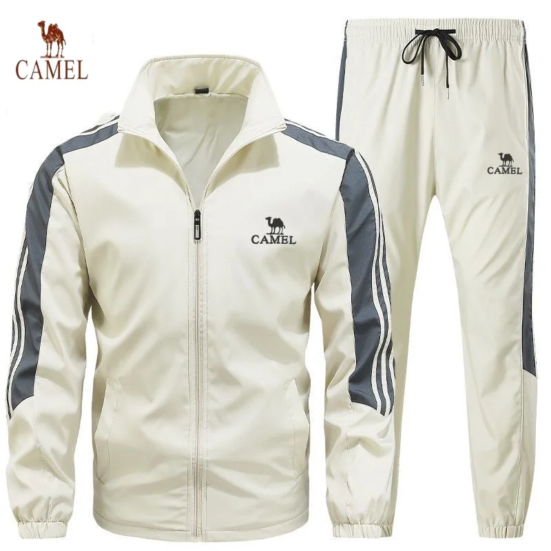 

CAMEL Men's Two Piece Quality Spring and Autumn New Fashion Leisure Sports Set Jacket