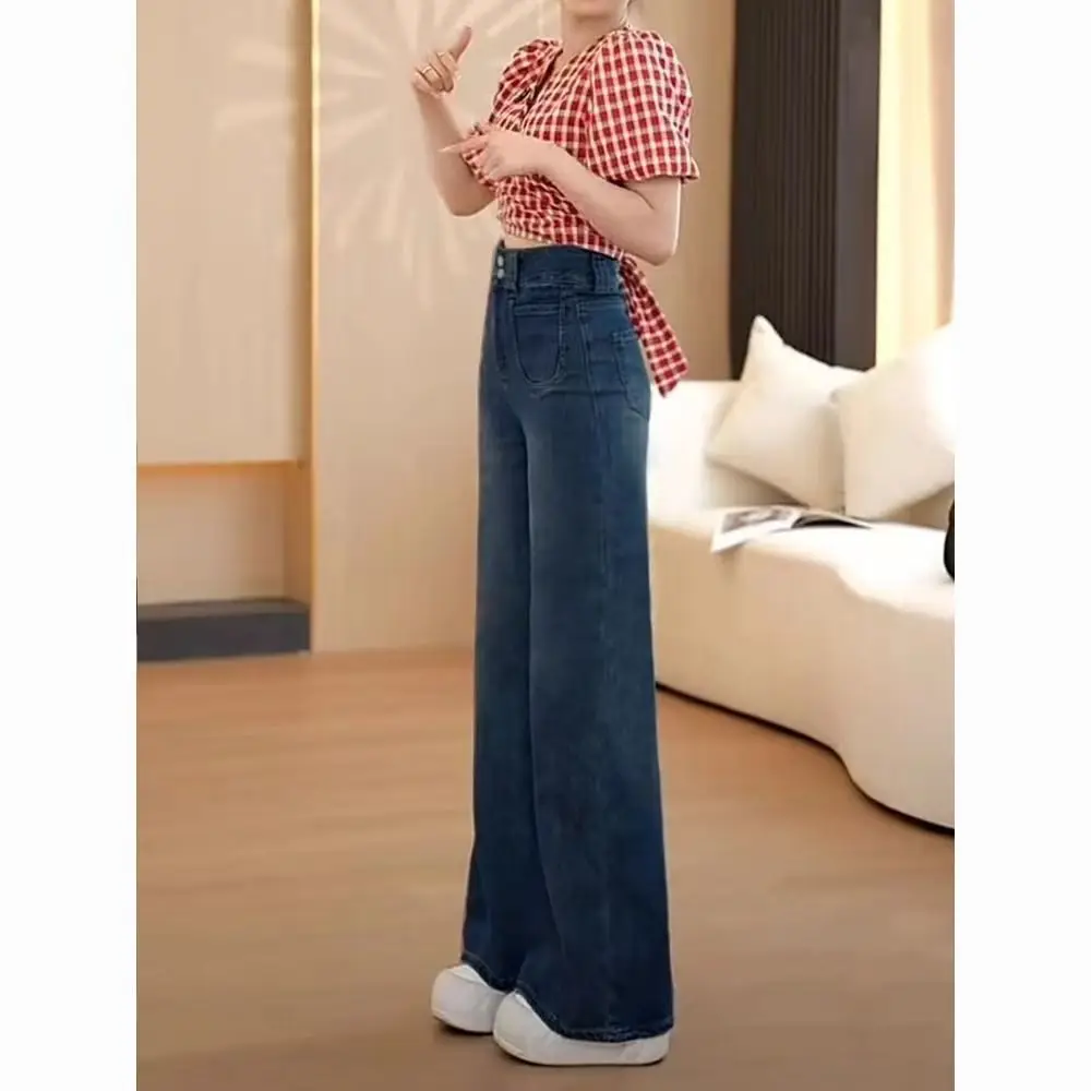 ストレートジーンズ女性カーゴポケットマルチポケットユーティリティ作業服ミリタリー迷彩女性デニムファッションストリートスタイルベーシック