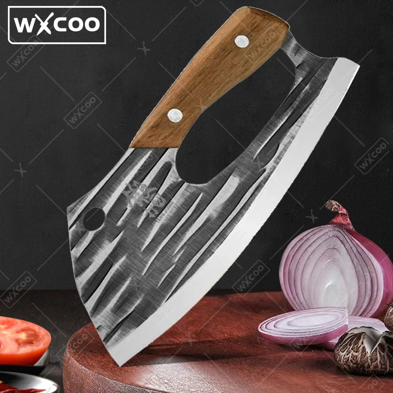 

WXCOO Stainless Steel Kitchen Knife Chopping and Cutting Dual Butcher Knife Household Portable Labour Saving Vegetable Slicer