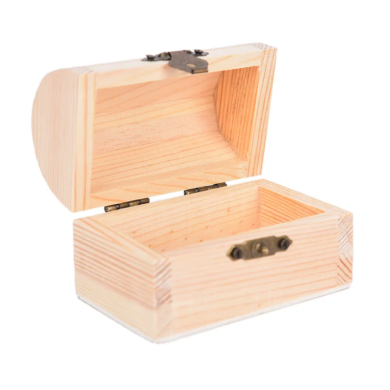 Wooden Arched Box Keepsake Vintage Treasure Chest Wood Jewellery Storage Box For Wedding Christmas Gifts Kitchen Cabinet Storage