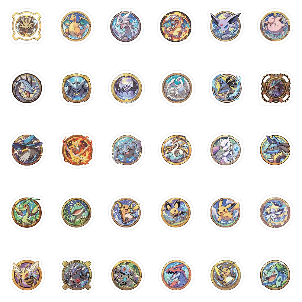 60 Buah Stiker Lambang Pokemon Dekorasi Cangkir Anime Kartun Lucu Stiker Tahan Air Kawaii Multifungsi Hadiah Liburan