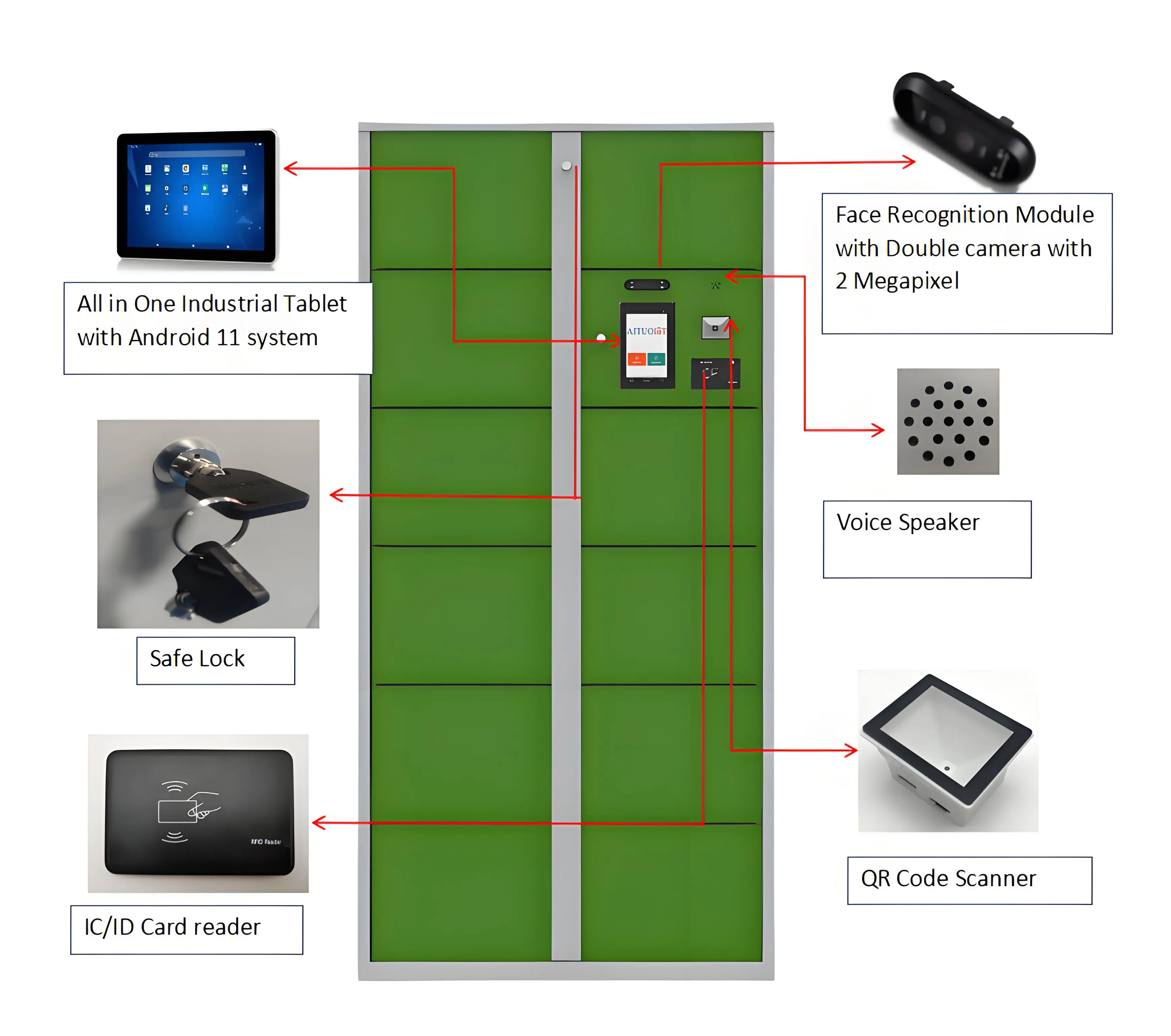 Employee Smart Lockers With Fa - Sports Equipment Locker 评论和价格