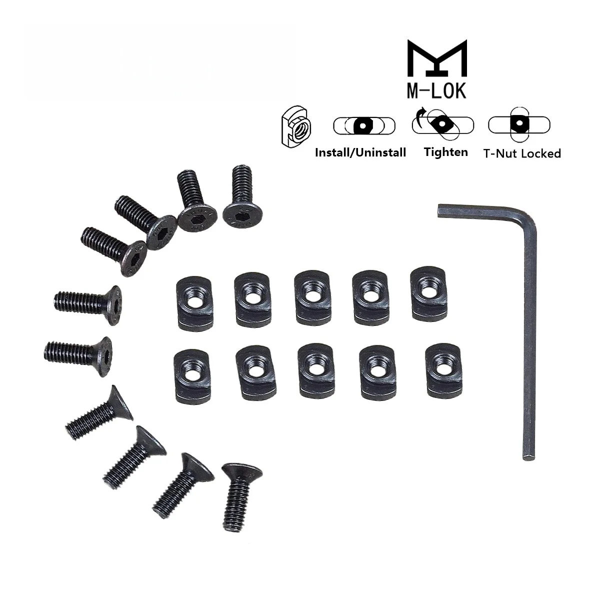 6pcs M-Lok Screw Nut Pack Rail Screws and Nuts