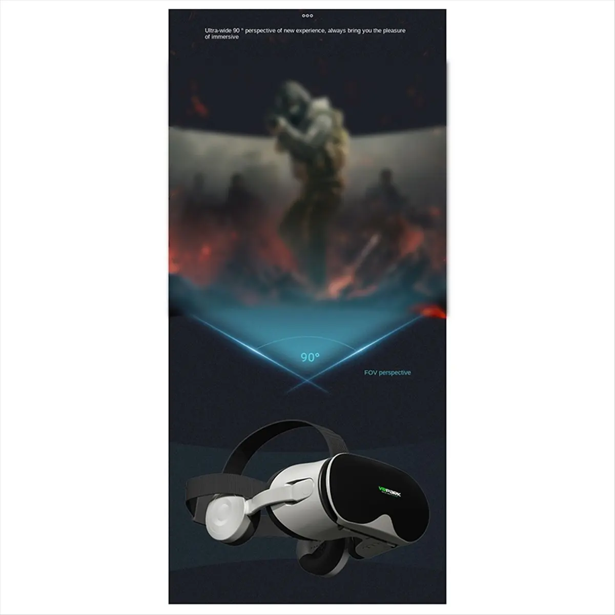 DIGITALBUY VR Head Mounted 3D Glasses Virtual Reality Goggles VR Adjustable Length for 4-6.7 Inch Smart Phones