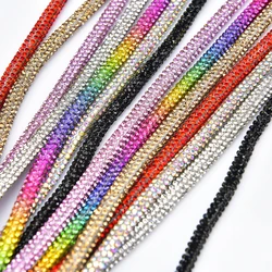 6Mm Bling Rhinestone Cotton Rope Glitter Dense Diamond Round Tube Trim Bulk Crystal Decoration Cord For Hoodies String Bags Belt