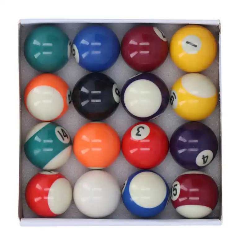 16pcs 32mm38mm25mm Mini Billard Balls Impact Resistant Eco Friendly Resin Small Pool Table Ball Set for Kids Game Room