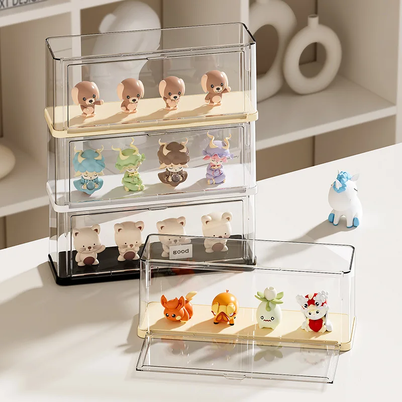 

Stackable Blind Box Storage Box Figure Display Box Dustproof PET Plastic Box Display Stand Doll Doll Display Boxs Doll Organizer