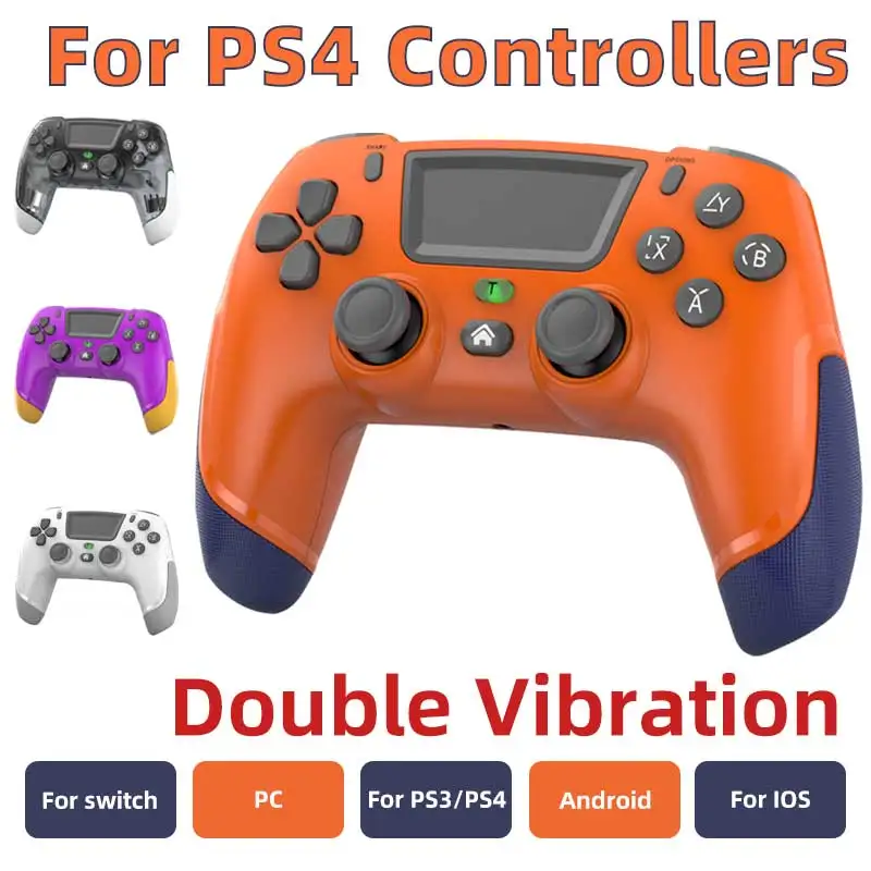 BT Gaming Gamepad with Six Axis Gyroscope For PS4 PS3 Wired Controller For Switch Oled Android Mobile Dual Vibration Joystick