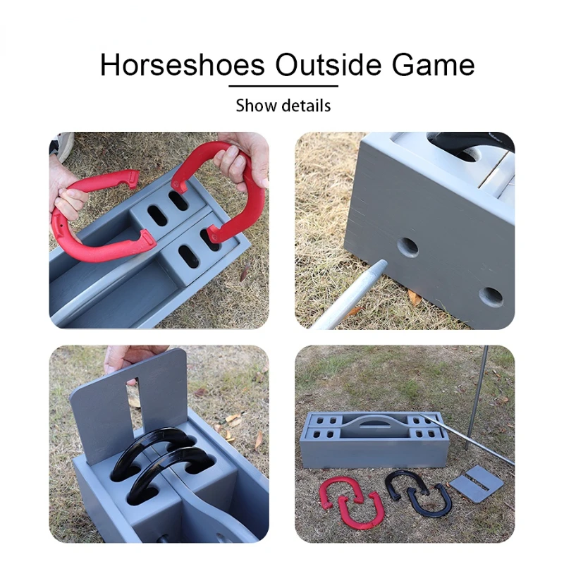 

horseshoe pitching accessories Set Complete with 4 Horseshoes, 2 Stakes