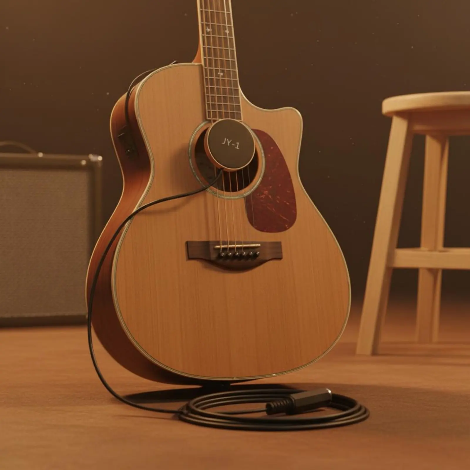 Acoustic Guitar Pickup High Sensitivity Sound Hole Pickup Music Accessory No Scratch Clip for Practice