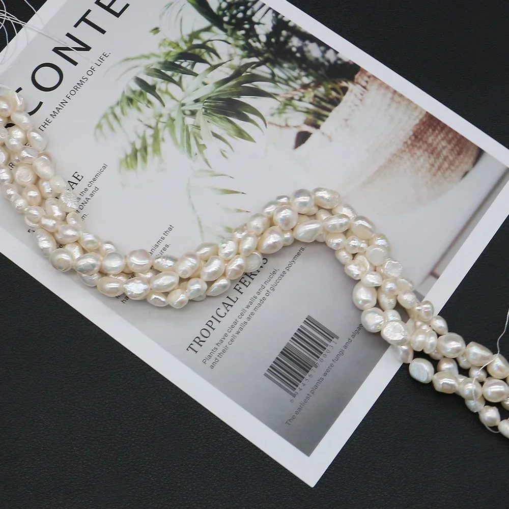 Natural Freshwater Pearl Loose Bead 1strand Two-sided Light Straight Hole Baroque Pearl for Handmade Jewelry Accessories Gifts