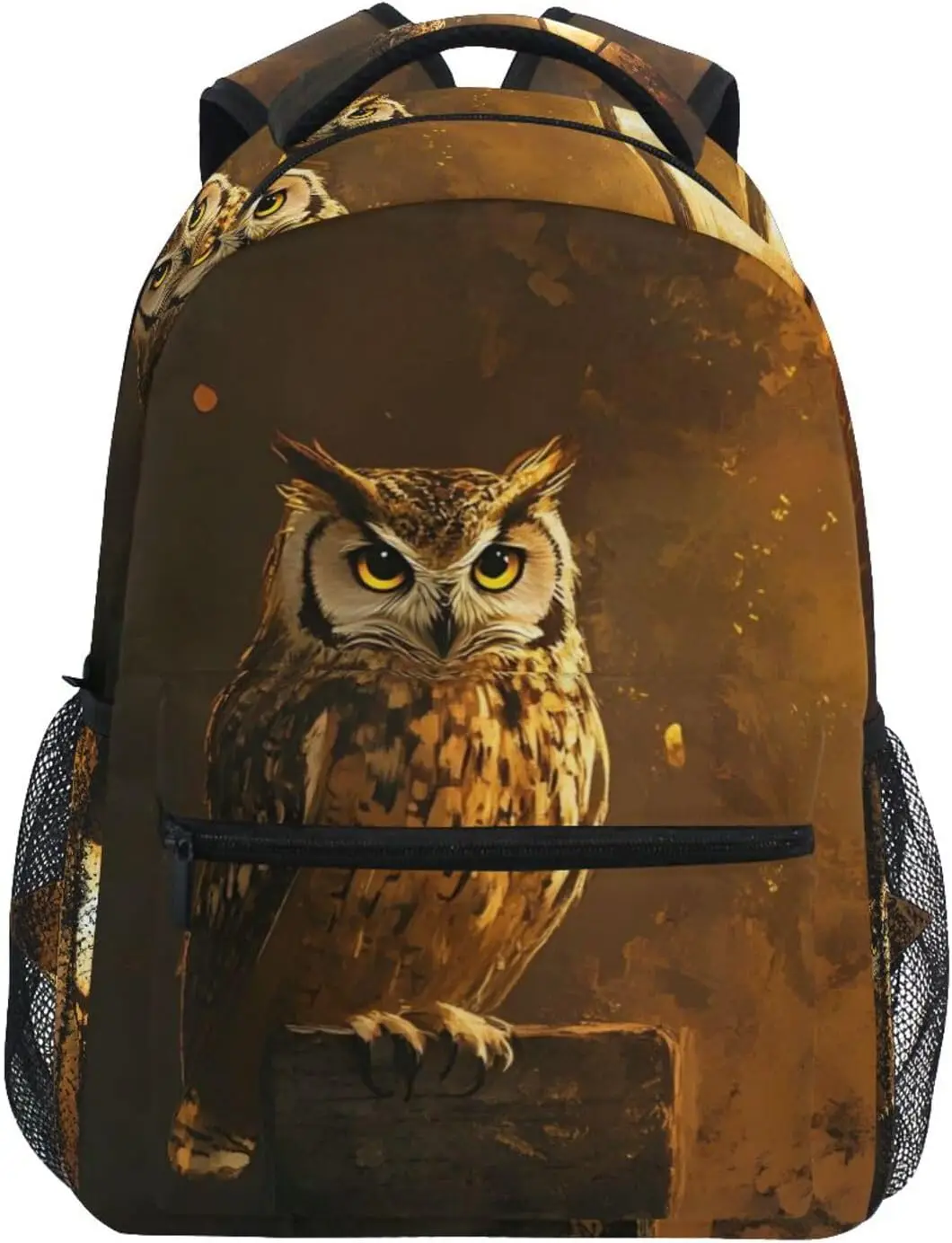

Kid's School Backpack Girls Boys, Bookbag Hiking Backpacks Night Owl Print