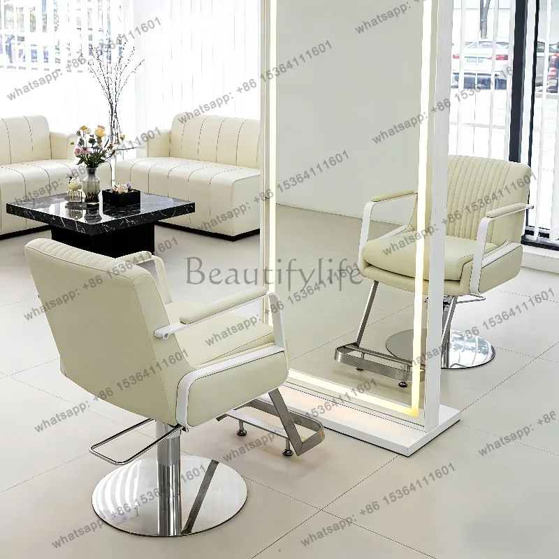 LSLuxury Trendy Barber Chairs Modern Display Design Comfortable Barber Chairs Nordic Aesthetic Vintage Sillas Salon Furniture