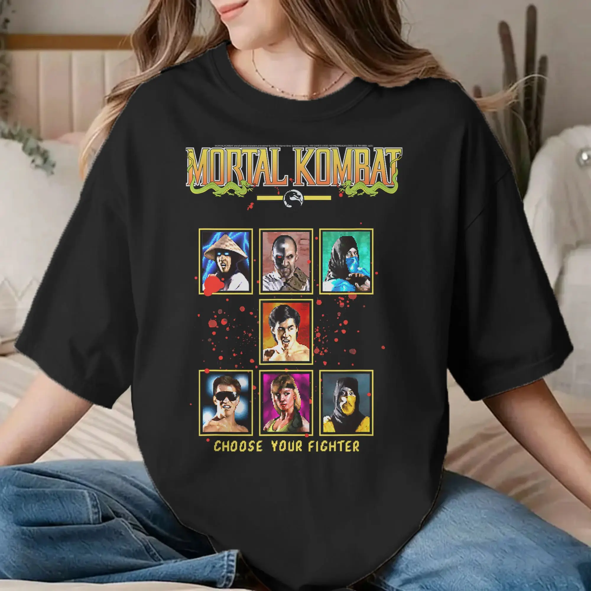 Hipster Mortal Kombat Choose Your Fighter T-Shirt Men Women's 100% Cotton T Shirts  Video Game Short Sleeve Tee Shirt Gift Idea