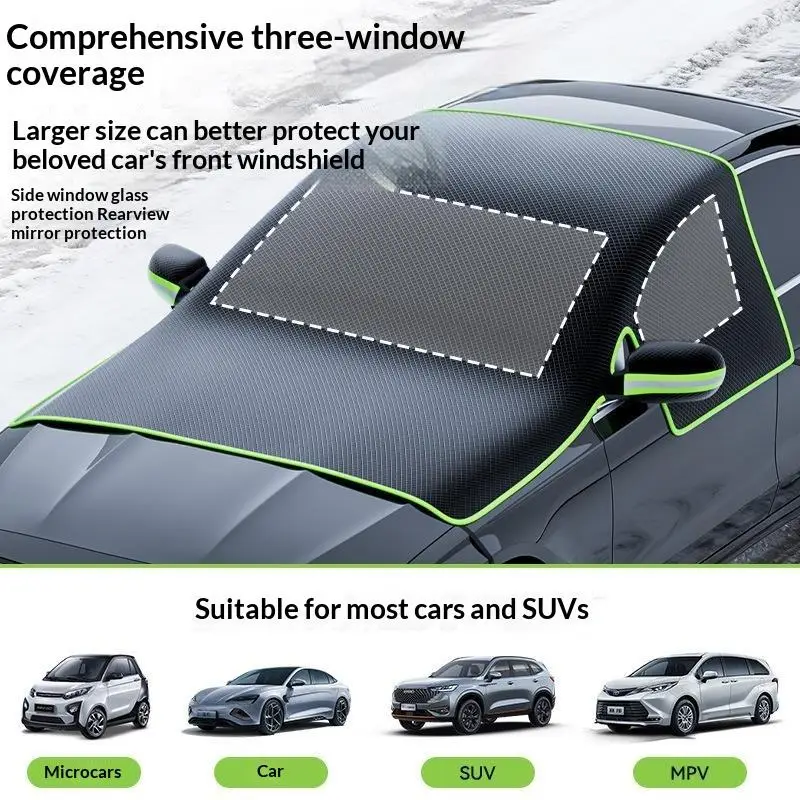 Thick Magnetic Oxford Car Snow Cover Frost Guard Durable Easy Install Windshield Ice Protector for All Cars Winter Outdoor Use