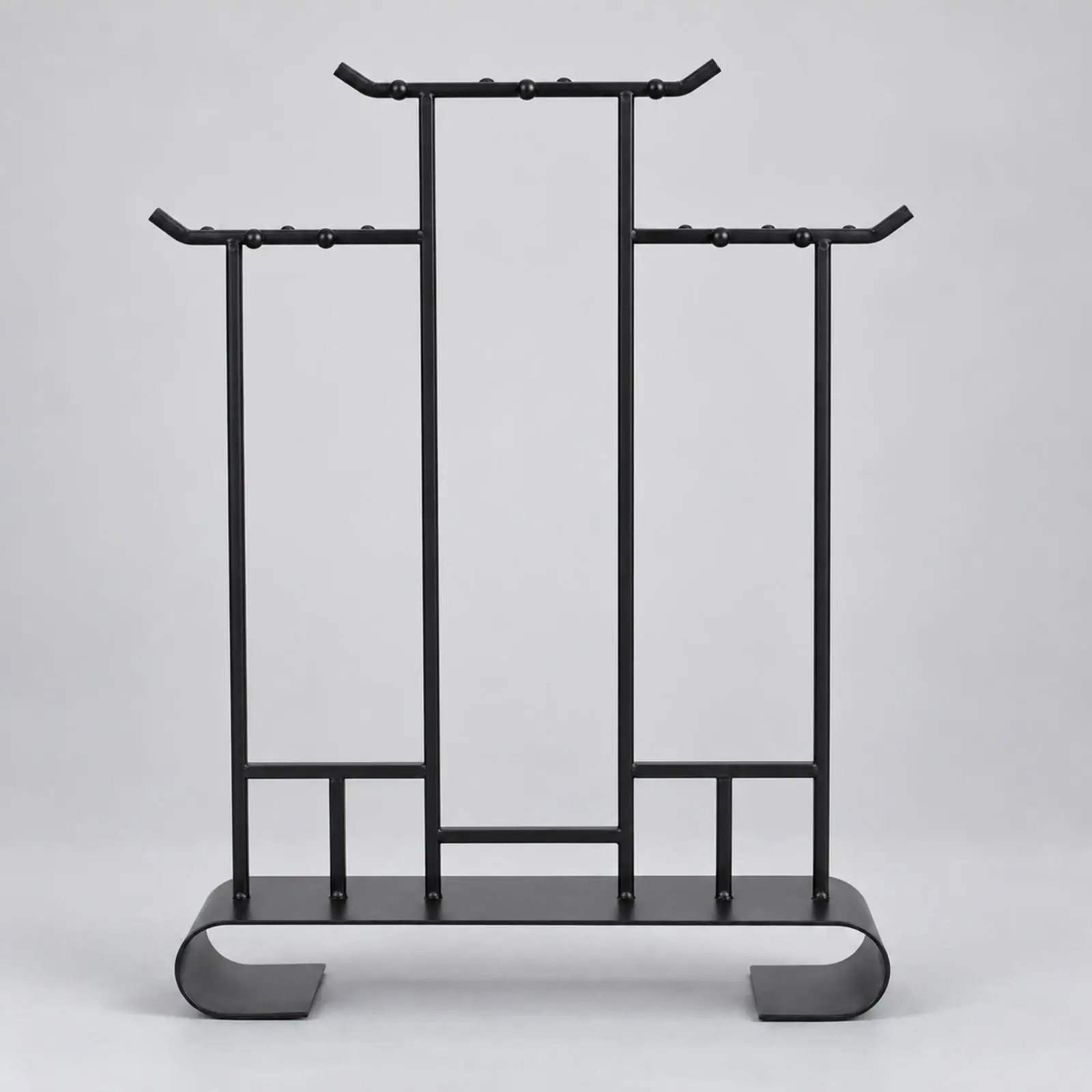 Freestanding Iron Pen Rack for Calligraphy Brush Drying with Vertical Posts for Painting Tool Display