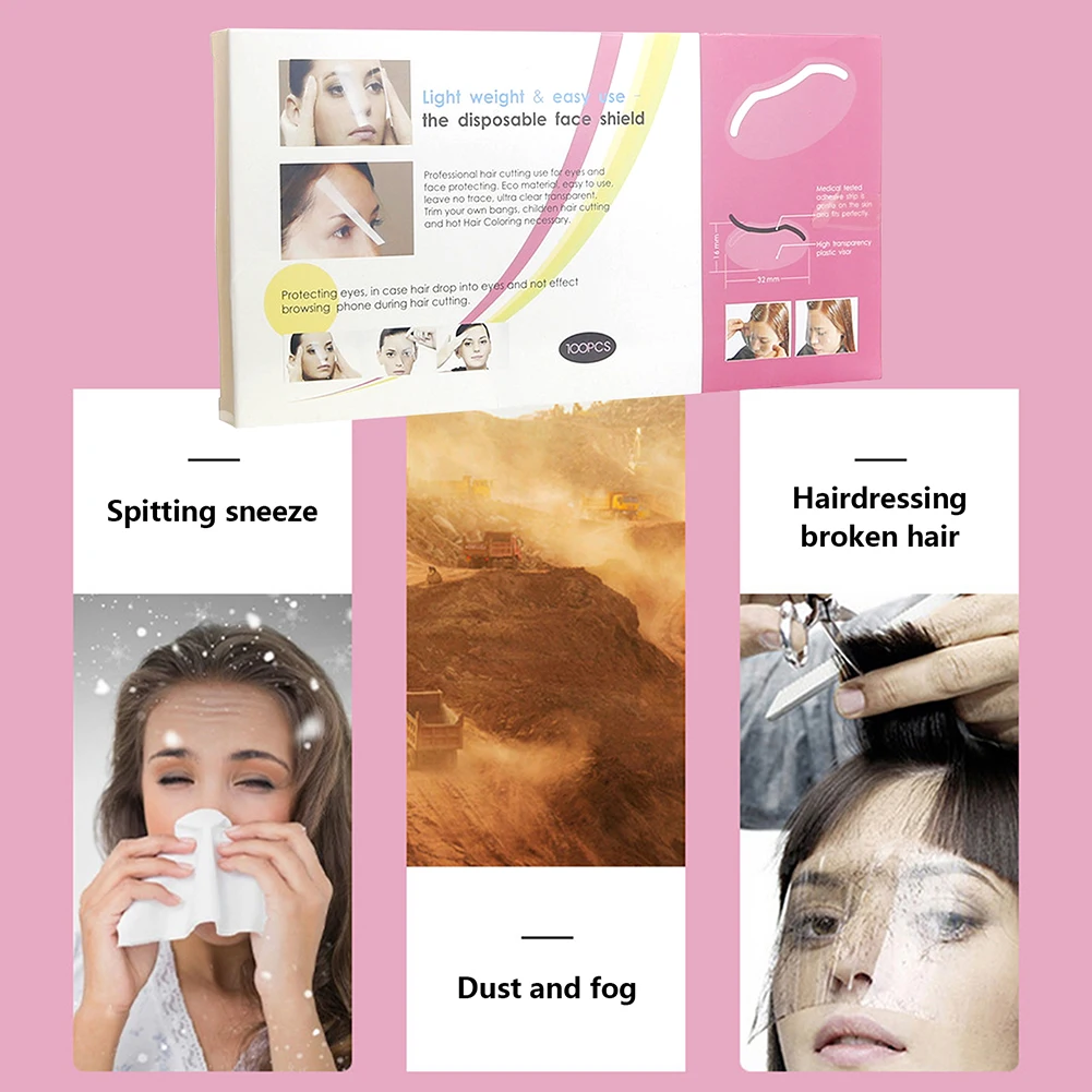 

Plastic Shower Face Shields 20x10cm Shower Visor Transparent for Adults for Lash Aftercare for Salon Supplies Eyelash Extensions