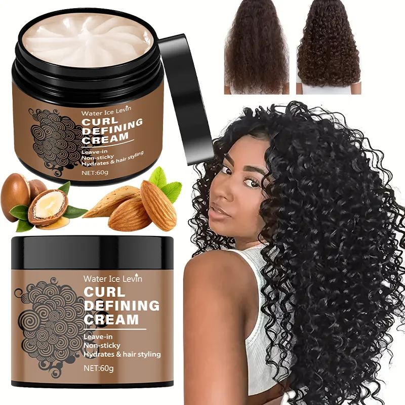 60g Curl Styling Cream - Moisturizing Hair Styling Cream Suitable for Normal Hair, Men and Women, with an Easy-To-Use and Portable Plant-Based Formula
