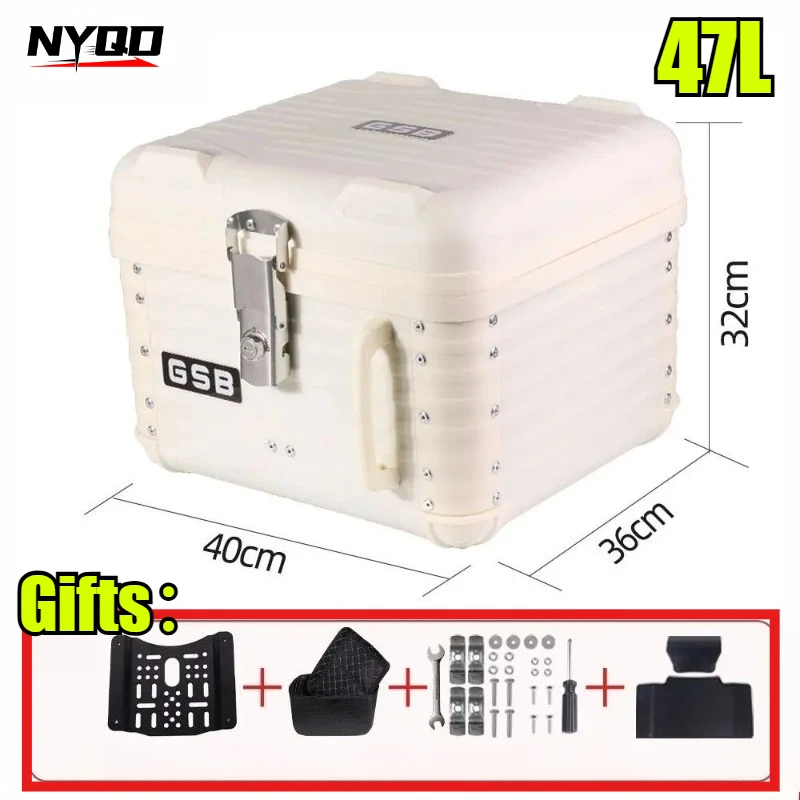 

Large 47L Motorcycle Trunk Waterproof Storage Box Non-aluminum Alloy Tail Box for Scooter motorcycle tail box 탑박스