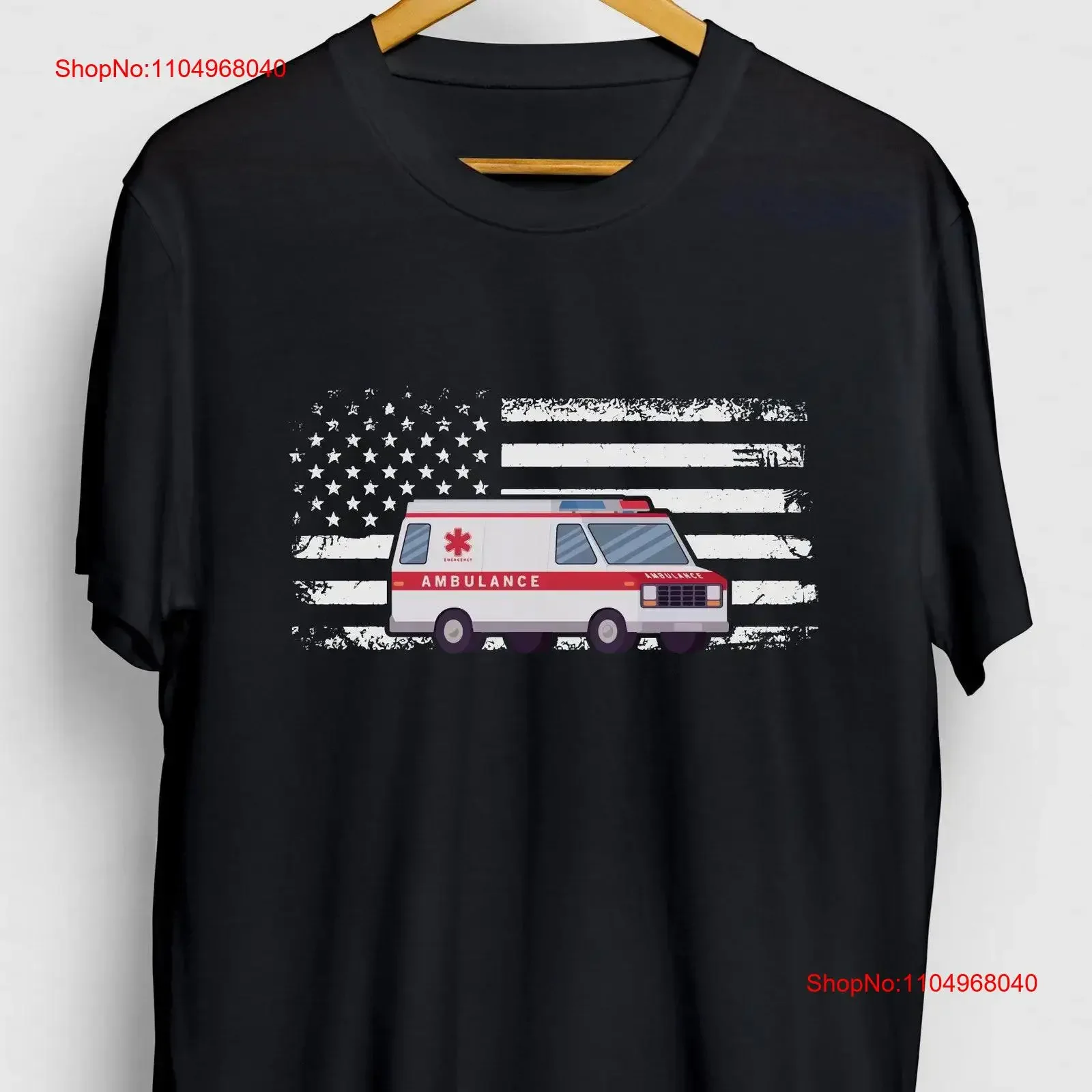 

Ambulance Flag Funny EMT T Shirt Parademic tee Youth vintage Washed Breathable Top For Everyday Wear Stretched Slightly homme