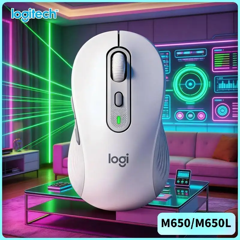Logitech M650/M650L Wireless Ergonomic Mouse - Dual Connectivity, Sustainable Build, 90% Reduced Click Noise, 10m Range