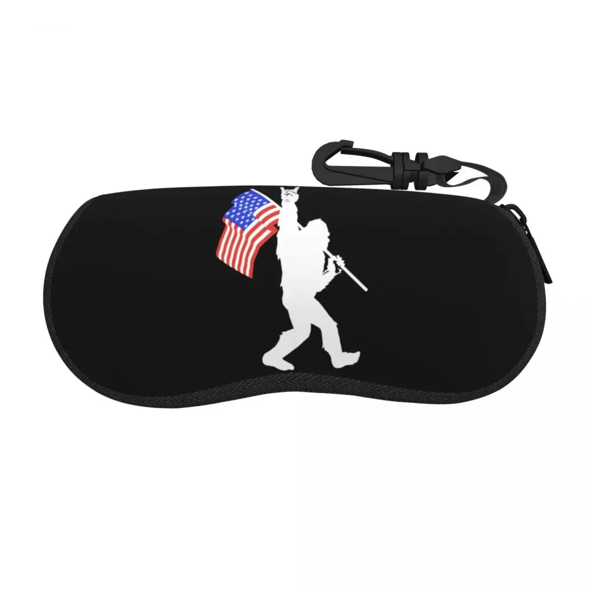 Custom American Flag Bigfoot Glasses Case Portable Funny Animal Shell Eyeglasses Case Sunglasses Box