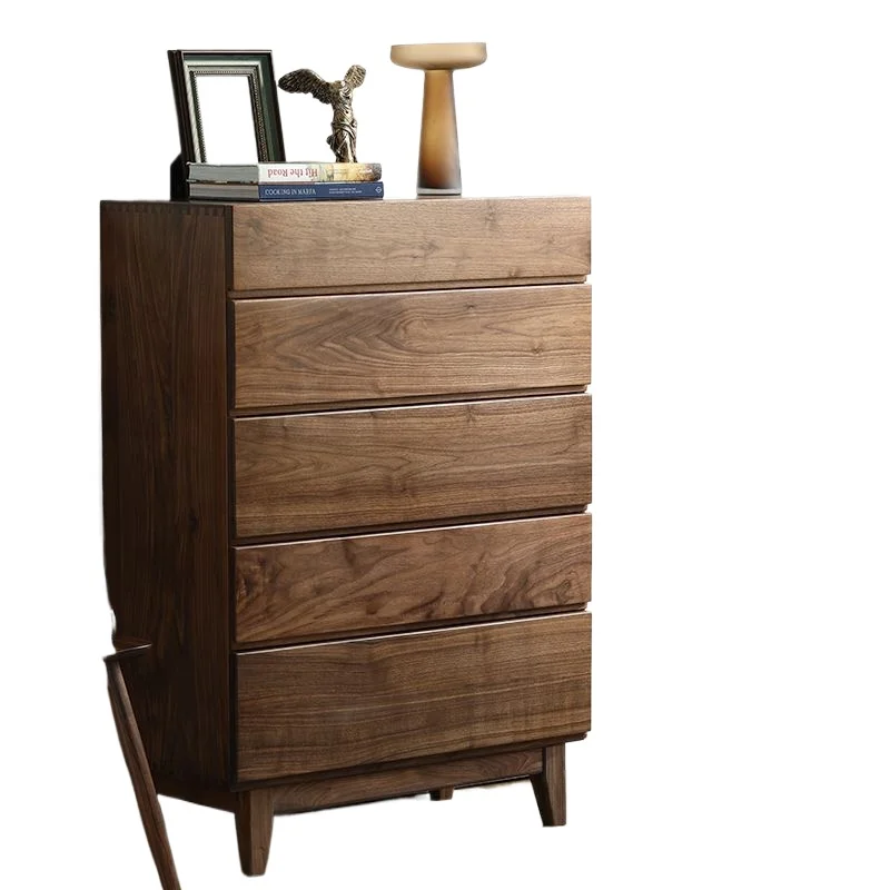 

Nordic chest of drawers Solid wood chest of drawers Black walnut restaurant Entrance cabinet Sofa side cabinet Light luxury