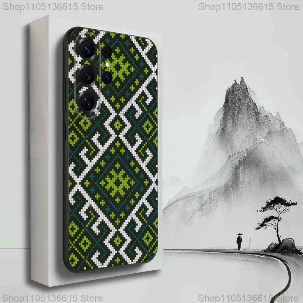 Pattern U-ukraine Ornaments Phone Case For Samsung S25,S24,S23,S22,S21,S20,S10,Ultra,Plus,Lite,FE,Soft Silicone Black Cover