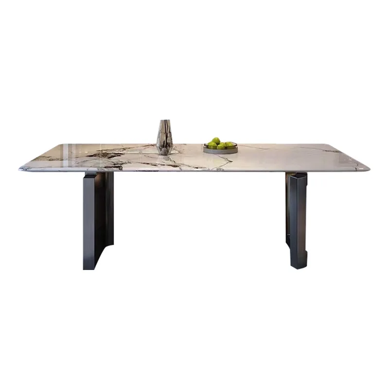 

Dining table marble modern minimalist dining table and chair combination rectangular eating table