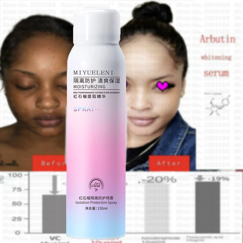 150ML skin whitening spray red pomegranate protection spray skin care sunblock sunscreen Cosmetics
