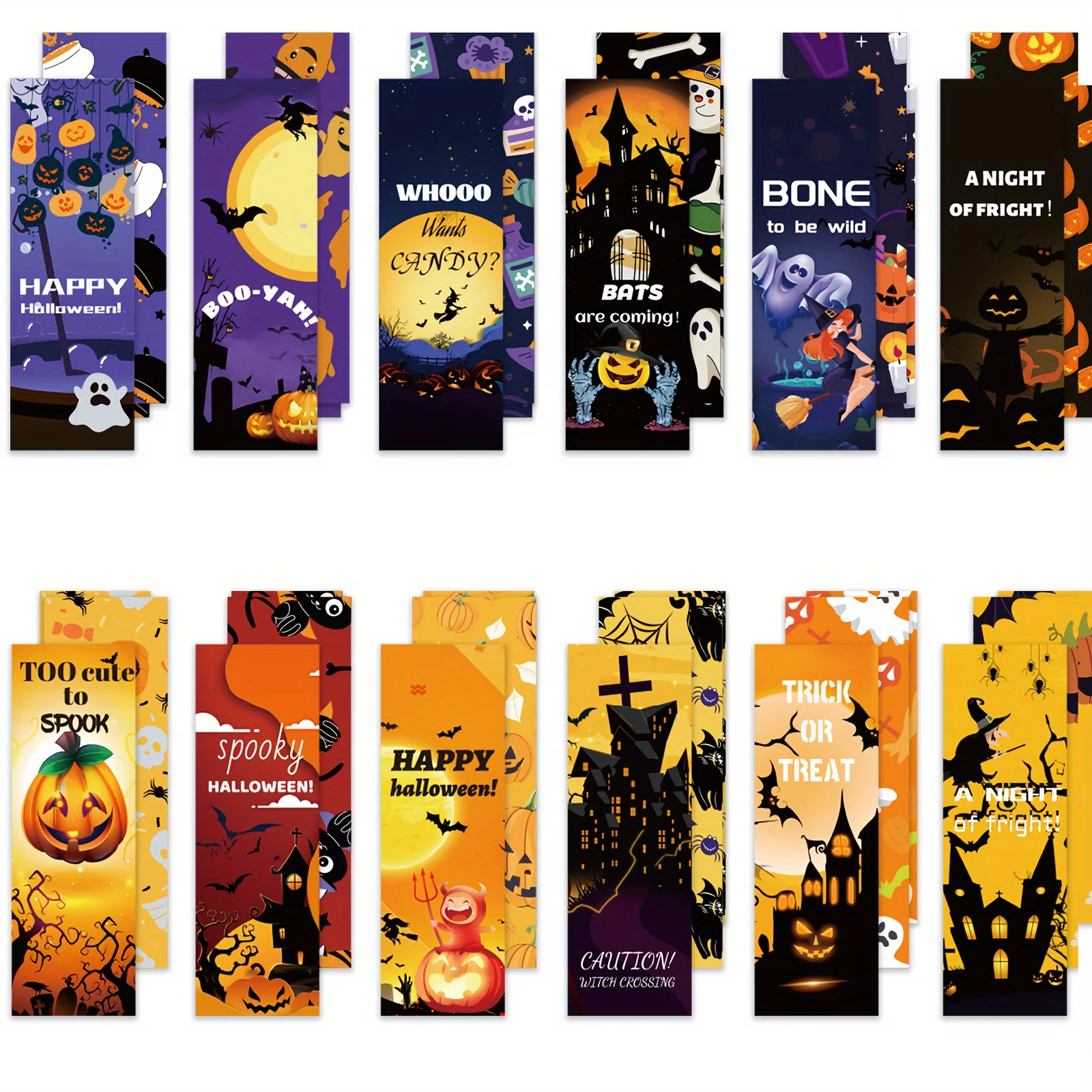 24 stücke Halloween Thema Lesezeichen Bulk niedlichen Kürbisse Schädel Seite Marker personal isierte Lesezeichen für Freund Klassen zimmer Belohnungen