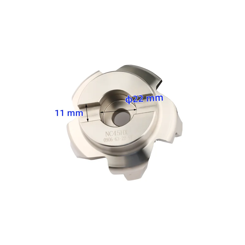 Milling Cutter Head 63mm For Insert HNGX0906 NC45HX0906 45 Degree Fast Feed Face Milling Cutter Disc Double Sided 12 Flutes CNC