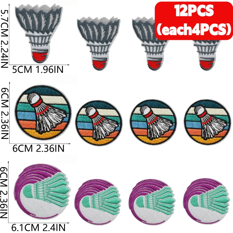 Badminton Theme Embroidery Cloth Patches 10/12PCS Lots/set of Cat Badminton Sewing Patch DIY Decorative Ironing Bag/hat/cloth