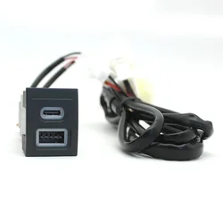 Adaptador de interface USB tipo C para carro, carregador rápido, soquete de carregamento modificado, acessórios para VW Polo 2004-2009, QC3.0