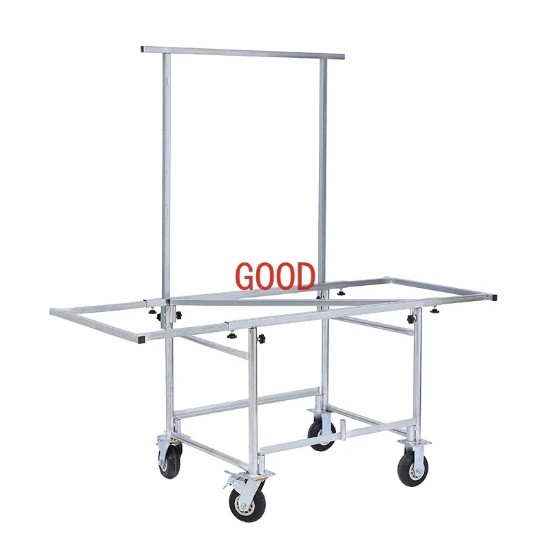 Thickened mobile push stall cart Night market stall folding table with wheels