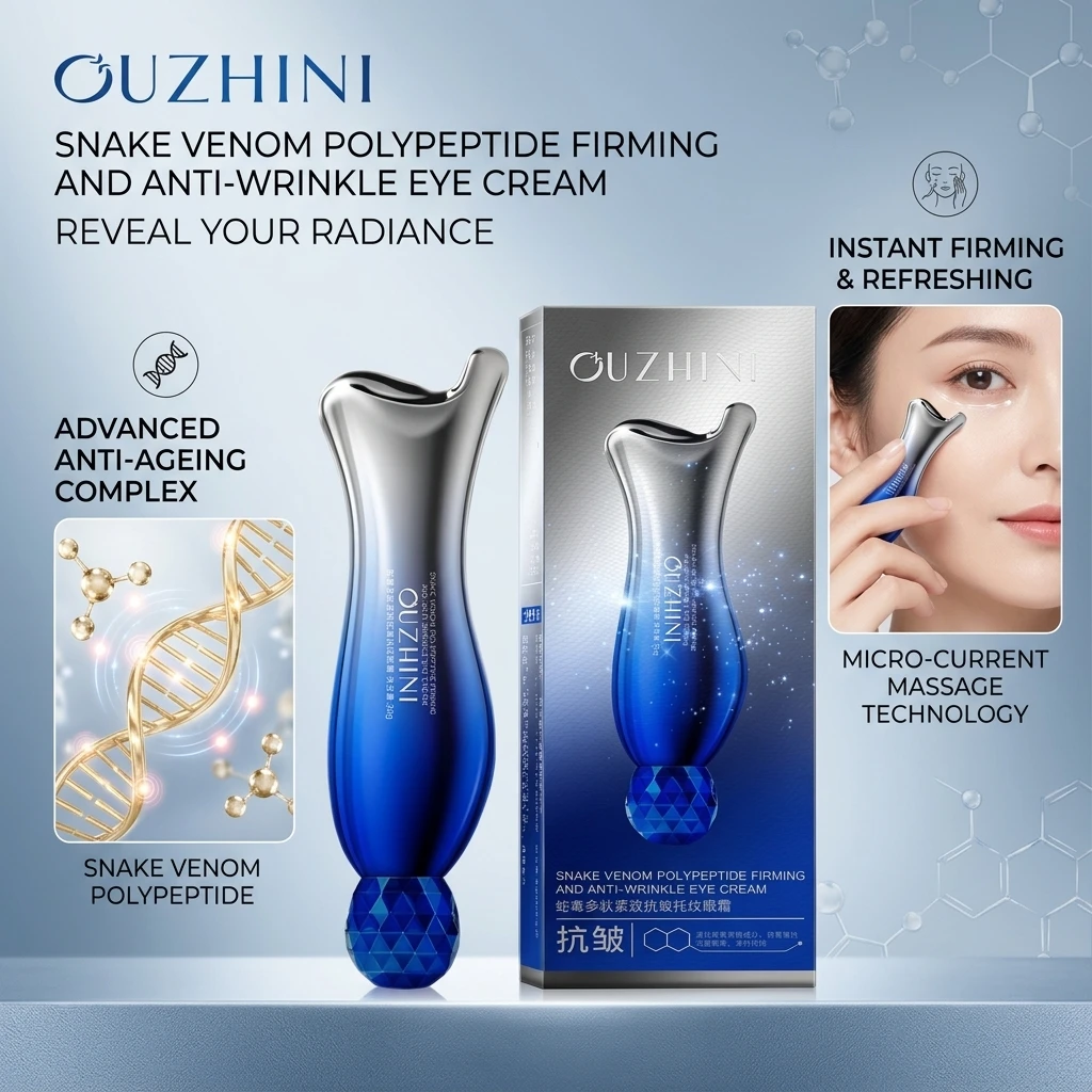30ml Ouzhini Snake Venom Peptide Eye Cream Anti-Wrinkle Firming Moisturizing Fine Line Fader Soothing for Eye Area