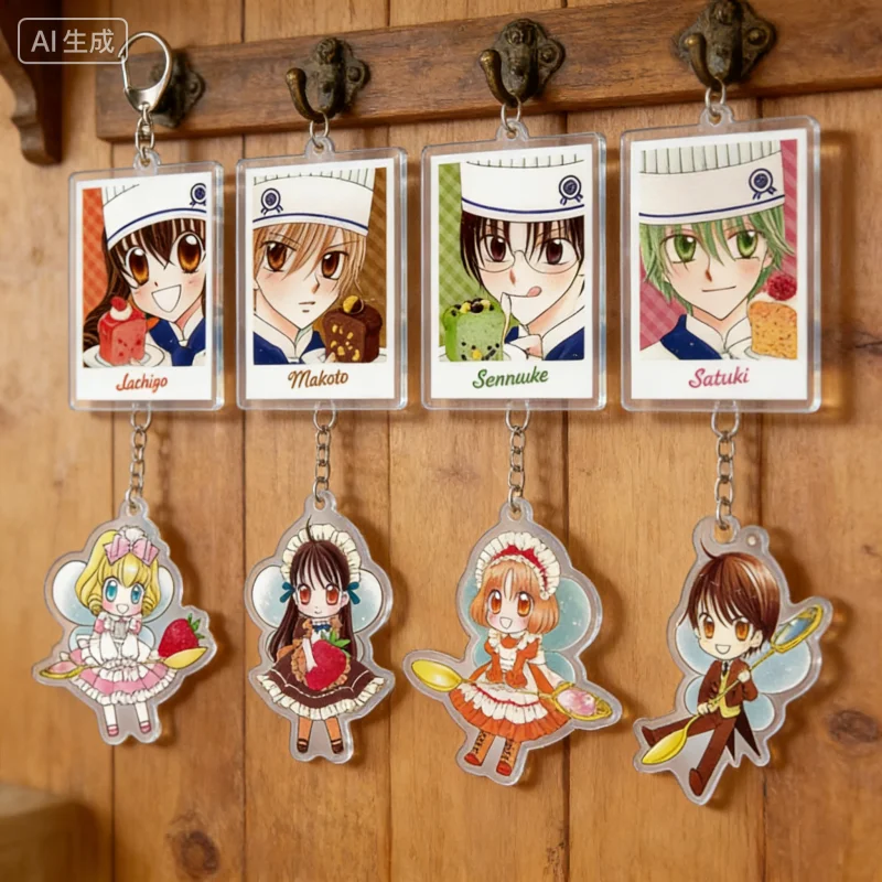 

Yumeiro Patissiere Anime Acrylic Pendant Keychains Ichigo Makoto Sennosuke Satsuki Cosplay Prop Decor bag decorations